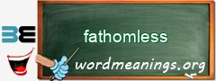 WordMeaning blackboard for fathomless